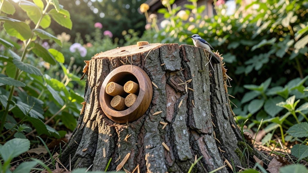 Miniature Stump Suet Feeder House