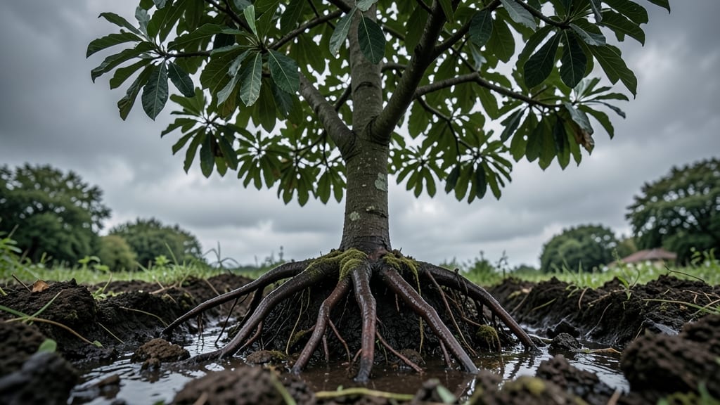 Root Rot Symptoms on Avocado Tree Roots