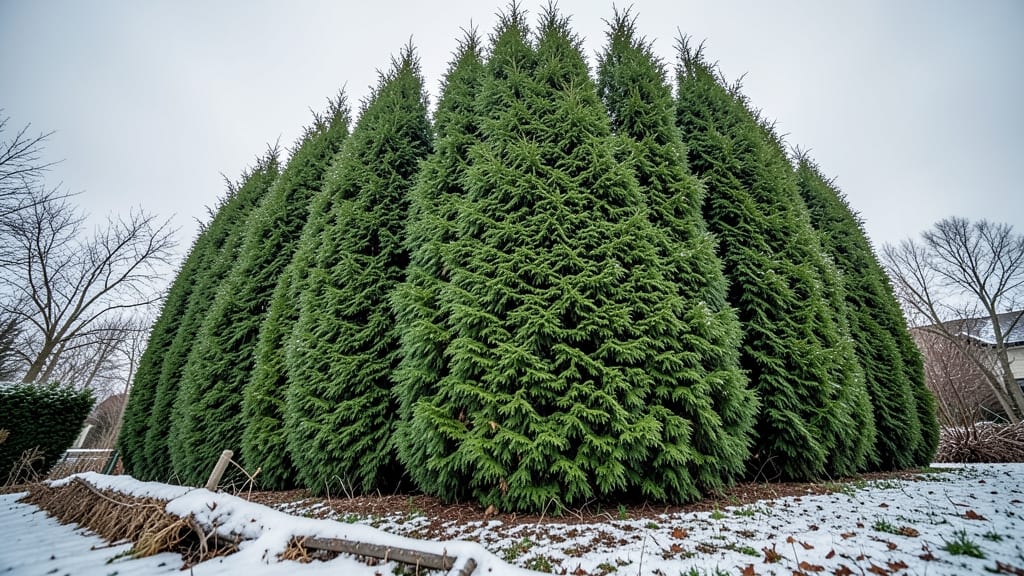 Emerald Green Arborvitae Hedge