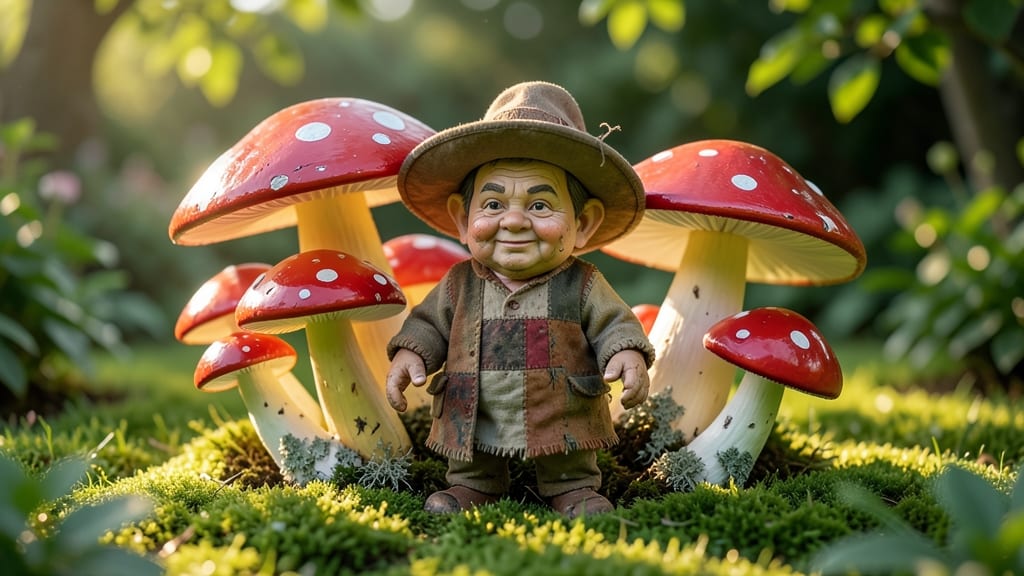 Mushroom Cluster Gnome Tree with Fairy Tale Theme
