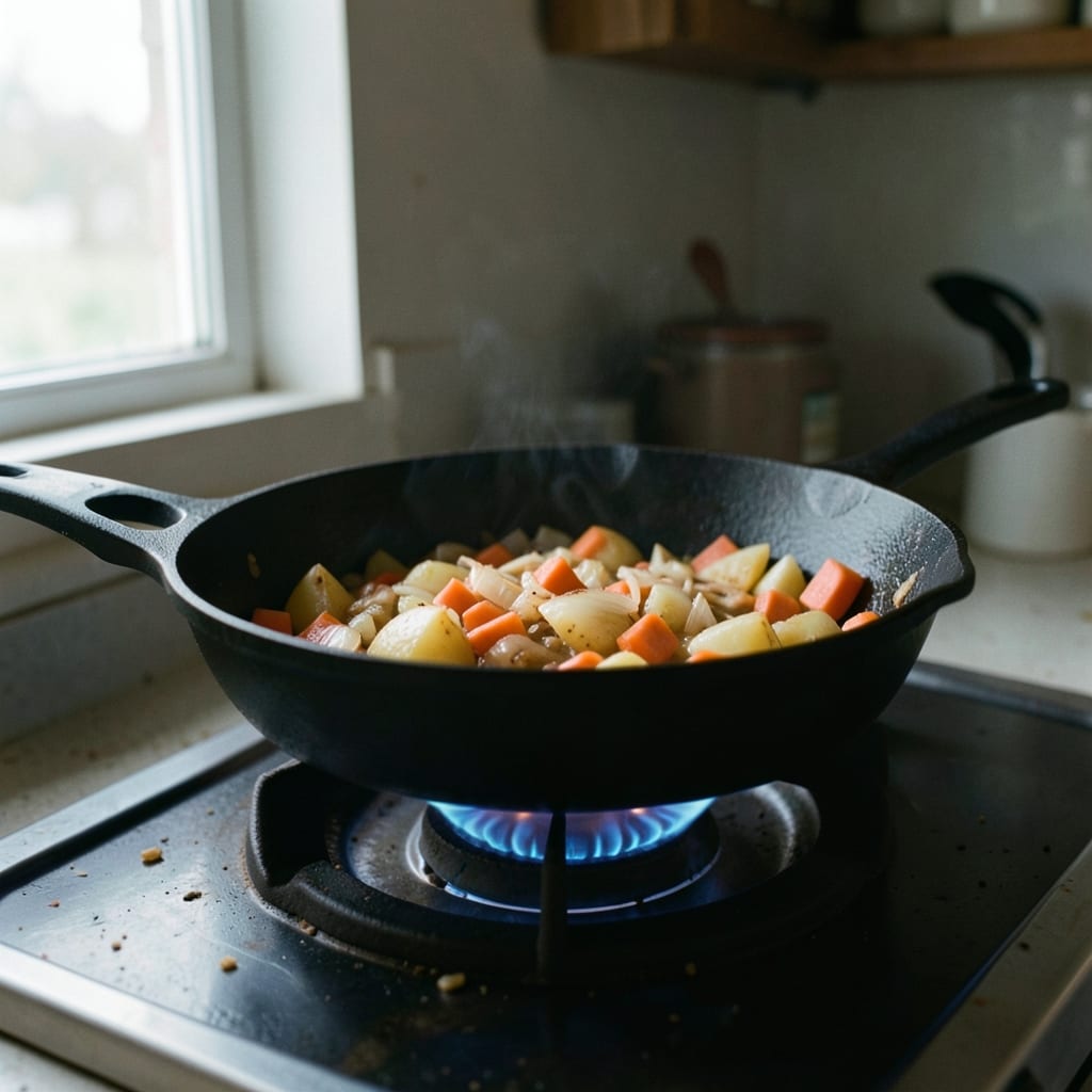 The first pass, in the pan