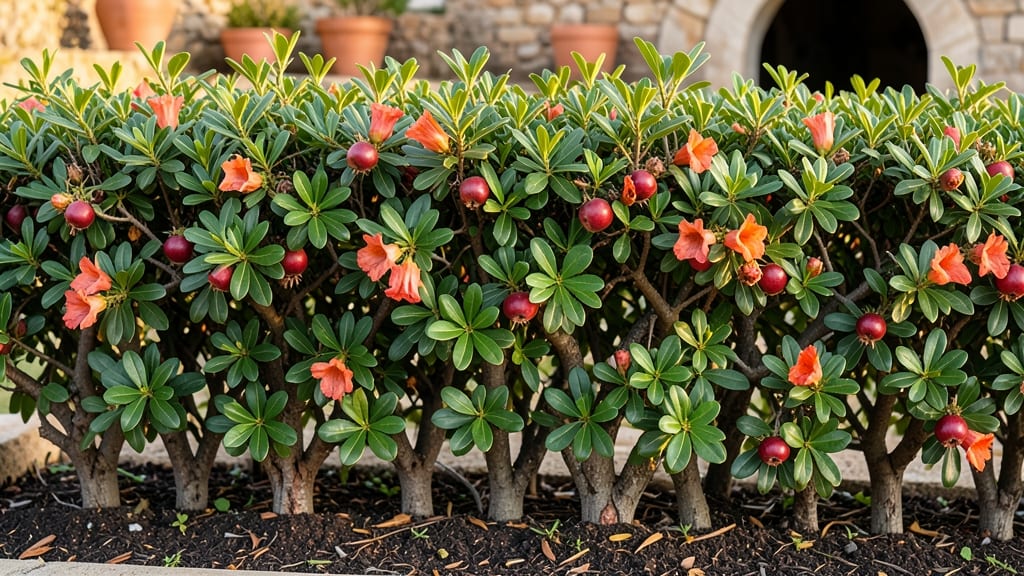 Pomegranate Tree Hedge: Dense, Evergreen Privacy With Year-Round Fruit Bounty