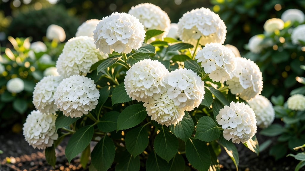 Hydrangea Arborescens Anabelle with White Pom Poms