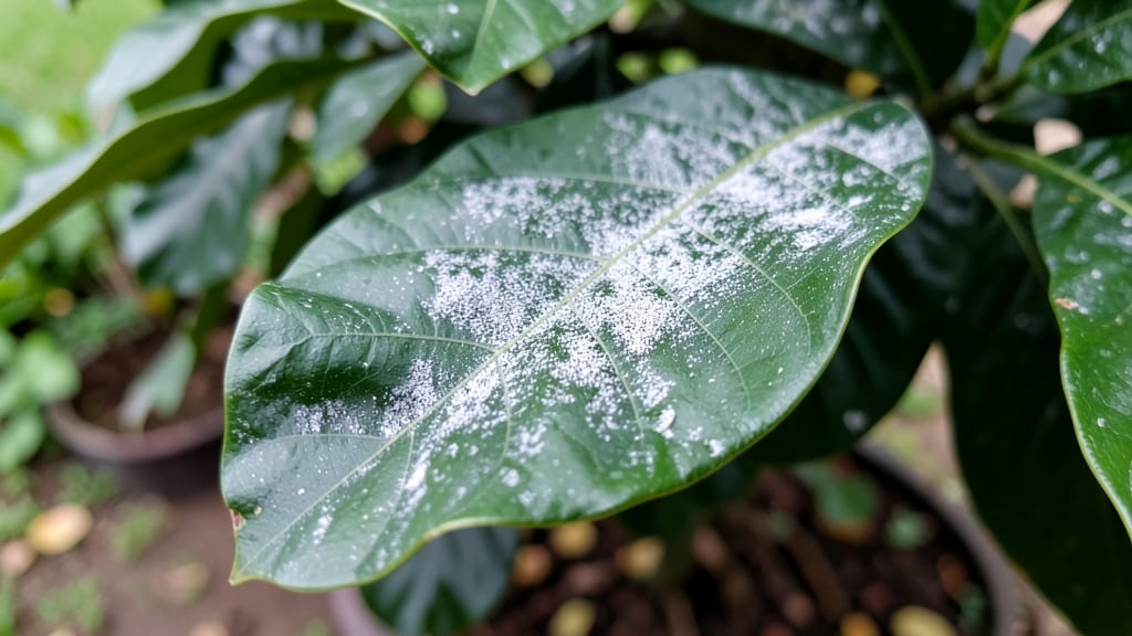 Powdery Mildew on Avocado Leaves